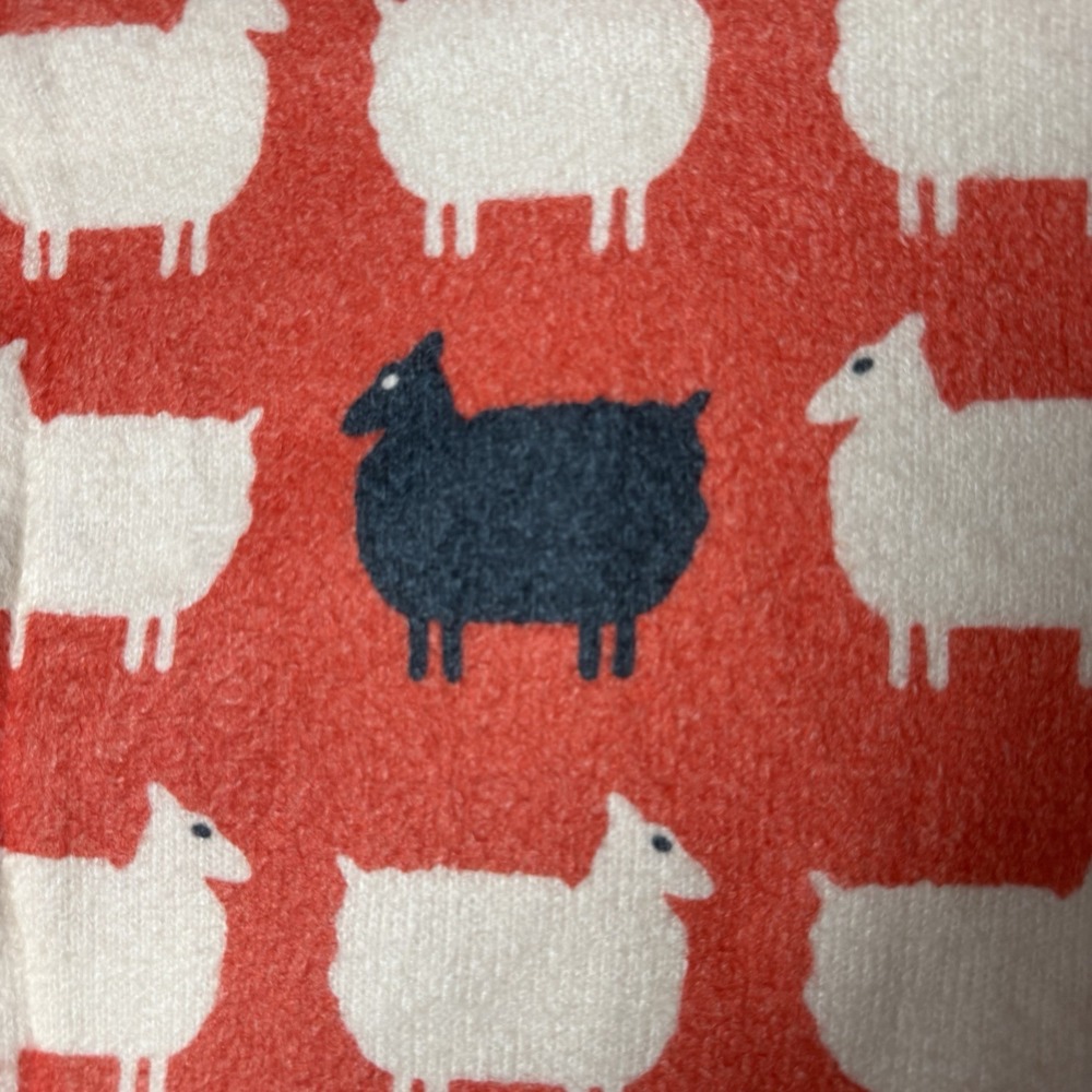 RARE Princess Diana Inspired Red Black Sheep Sweater Size Small 80s Jumper Icon - Picture 4 of 14